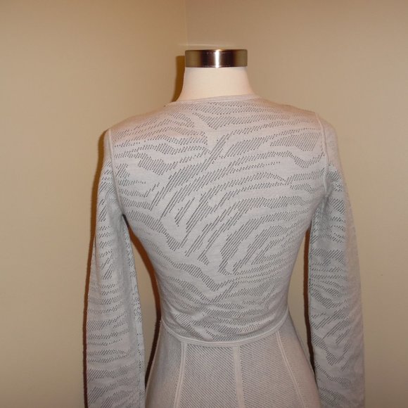 Hugo Boss Wool Knit Grey Flaiza Fit n Flare Dress - Picture 4 of 8